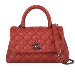 Coco Top Handle Mini, Caviar, Red, 23260260 (2017), S/AC/DB/RCT, 3*
